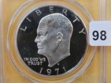PCGS 1971-S Eisenhower Silver Dollar in Proof 69 Deep Cameo