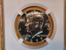 Superb GEM! NGC 1967 SMS Kennedy Half Dollar in Mint State 67