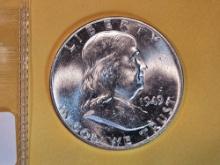 Very Choice Brilliant Uncirculated 1949 Franklin Half Dollar FBL