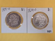Two Better Date Morgan Silver Dollars