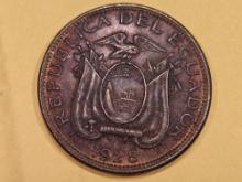 1928 Ecuador one centavo in AU-UNC