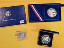 Three GEM Commemorative Silver Dollars