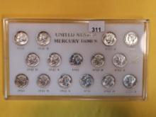 Beautiful Brilliant Uncirculated set of Mercury Dimes