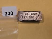 One Troy ounce .999 fine silver bar