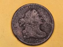 1807 Draped Bust Half Cent in Very Good - Details