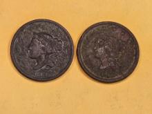 1837 and 1840 Braided Hair Large Cents
