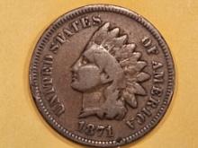 * Semi-key 1871 Indian Cent