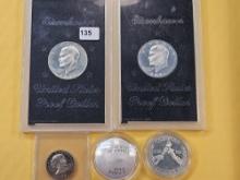 Five GEM Proof US Silver Dollars