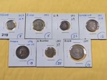 Seven Mixed World Coins