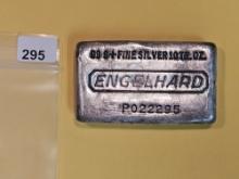 ENGELHARD! TEN TROY OUNCE .999 fine silver bar