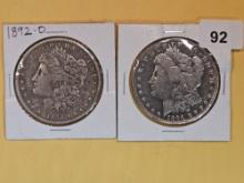Two Better date Morgan silver Dollars