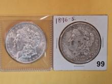 Two Better date Morgan silver Dollars