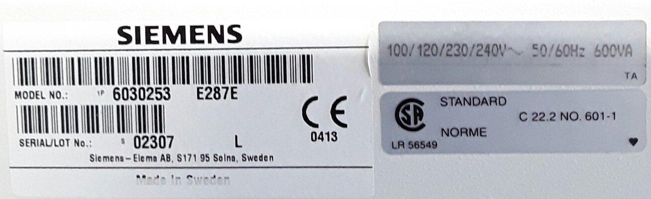 SIEMENS 6030253 E287E Exercise Test Console
