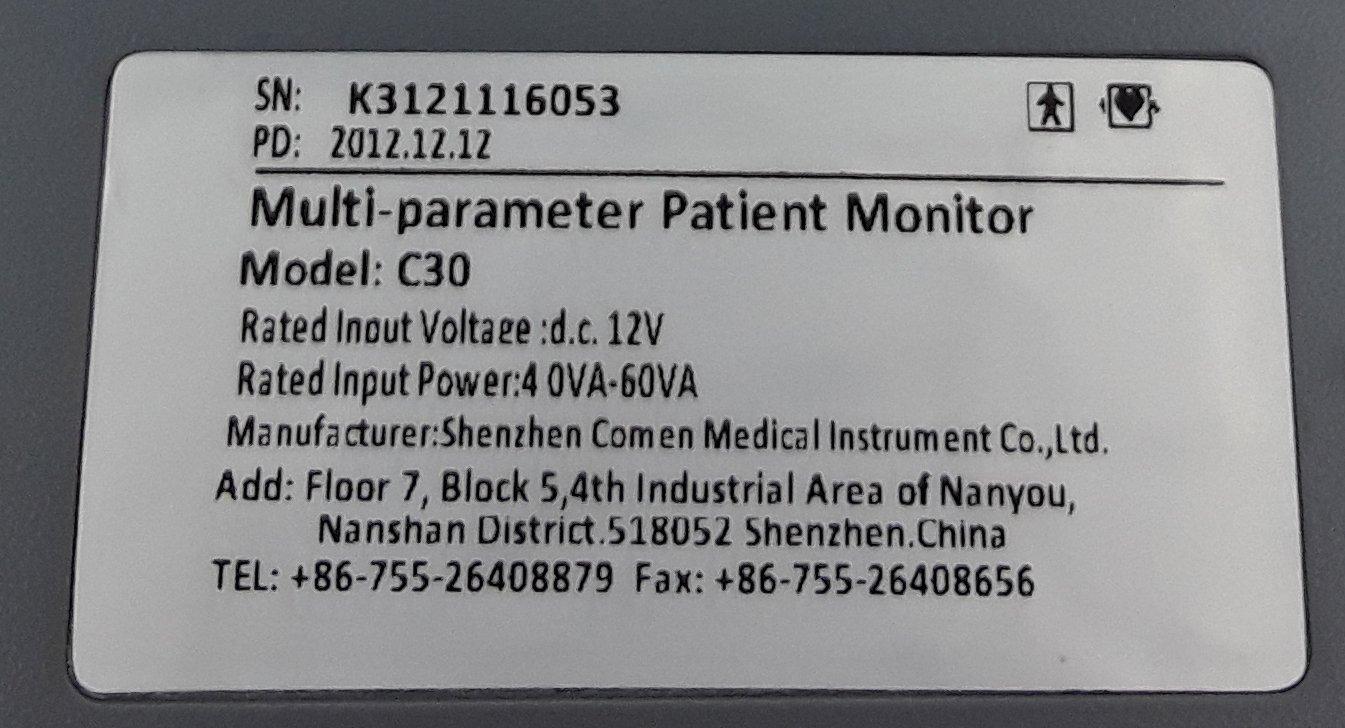 Comen C30 Vital Signs Monitor