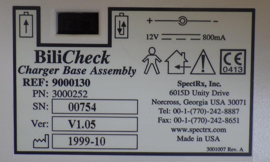 BiliCkheck Respironics V1.05 Bilirubinometer