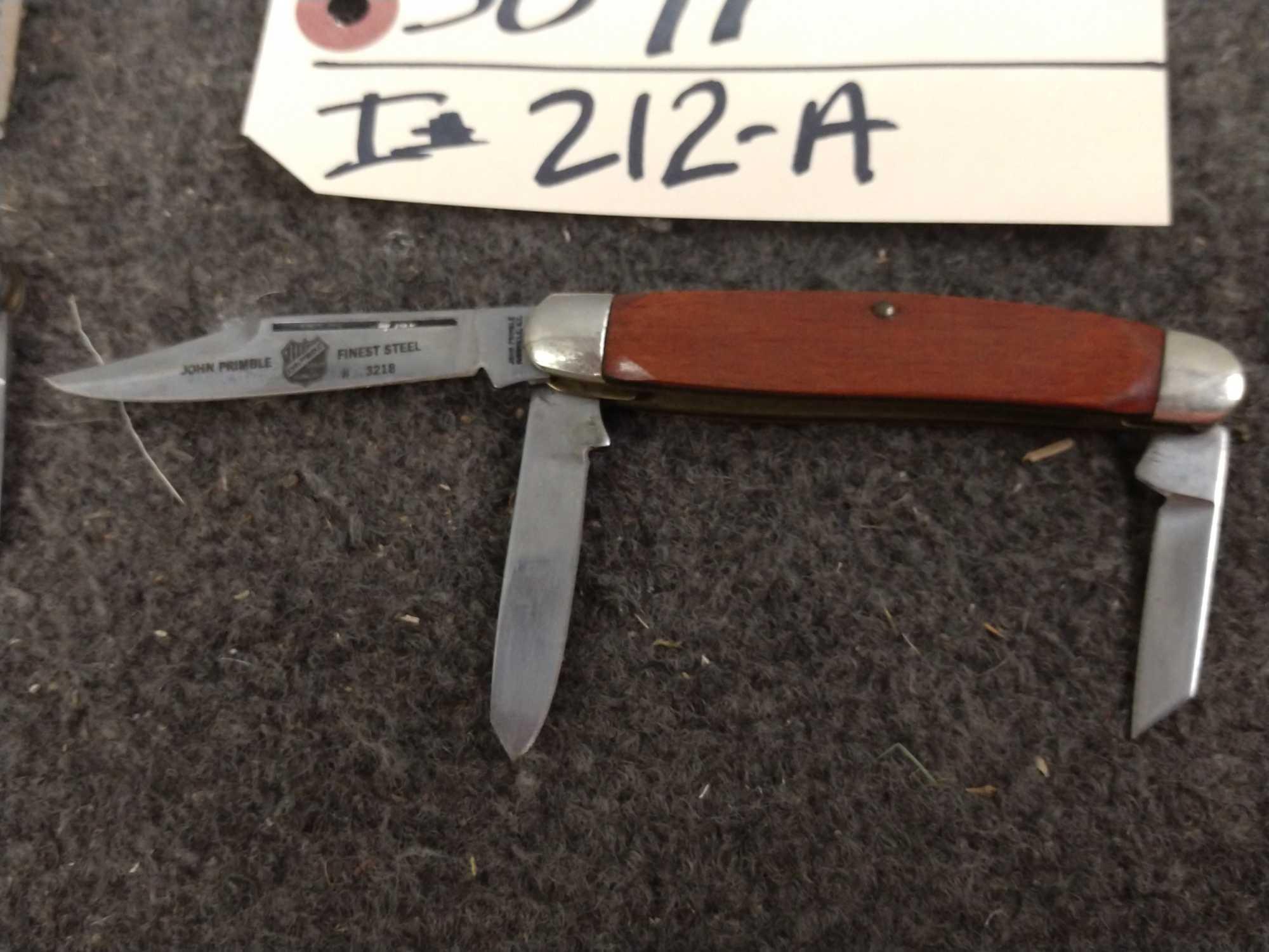 2 Vintage John Primble Triple Blade Folding Knives