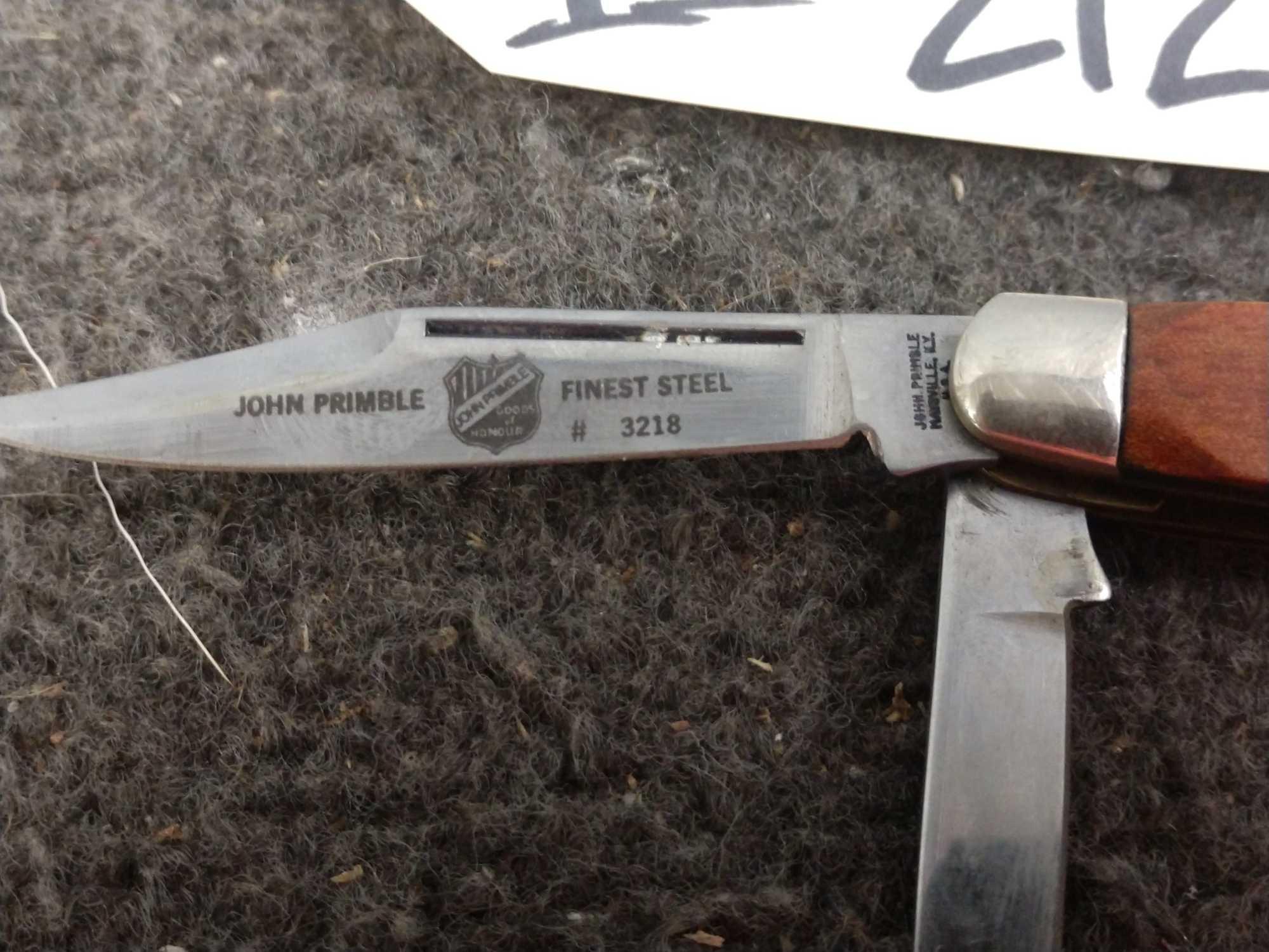 2 Vintage John Primble Triple Blade Folding Knives