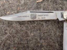 2 Vintage John Primble Triple Blade Folding Knives
