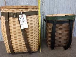 Two wicker trapping baskets