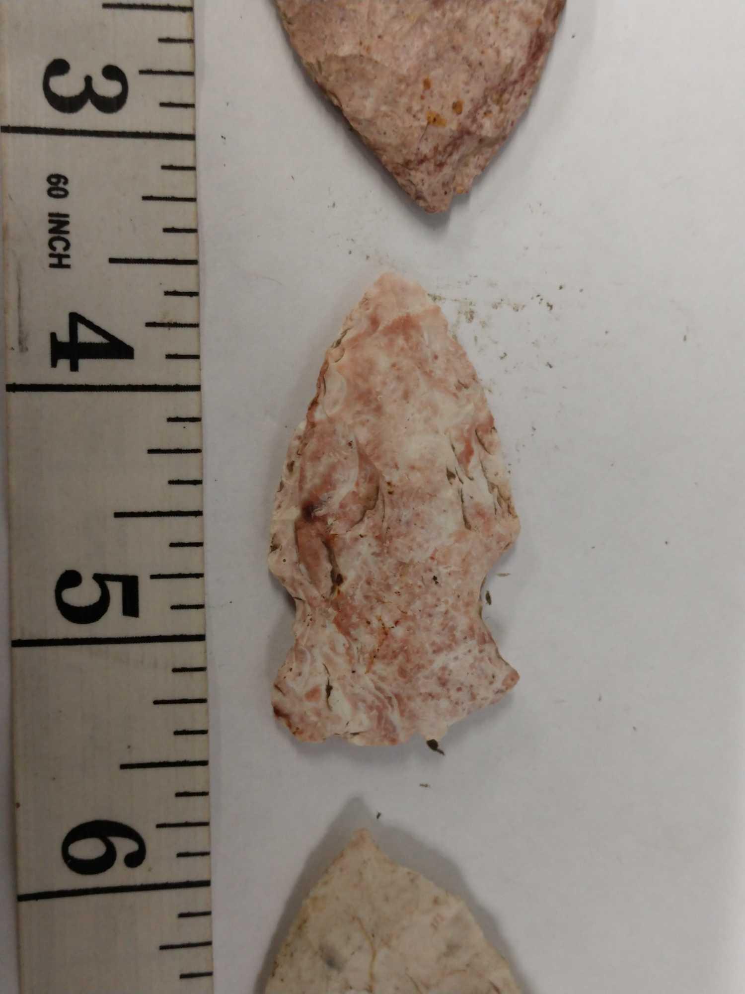 3 nice Stone arrowheads Native American artifact