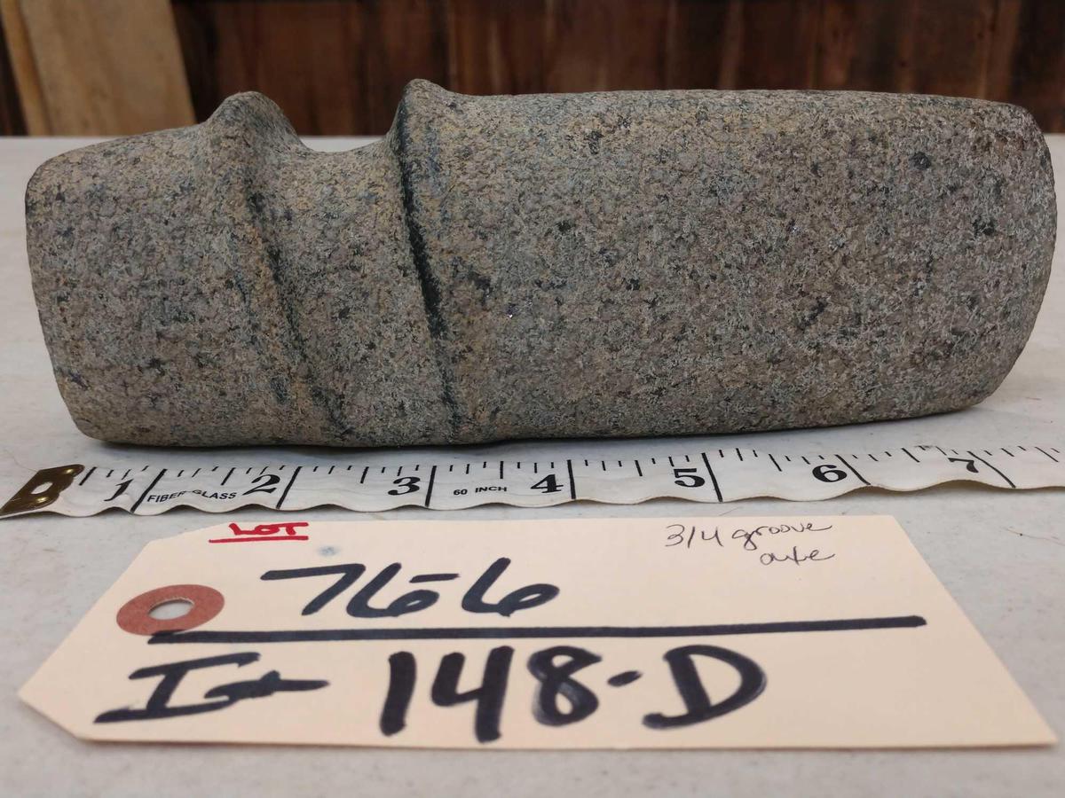NICE 3/4 Groove Stone Axe Native American Artifact