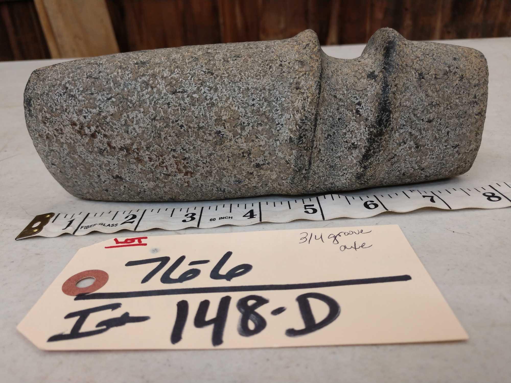 NICE 3/4 Groove Stone Axe Native American Artifact