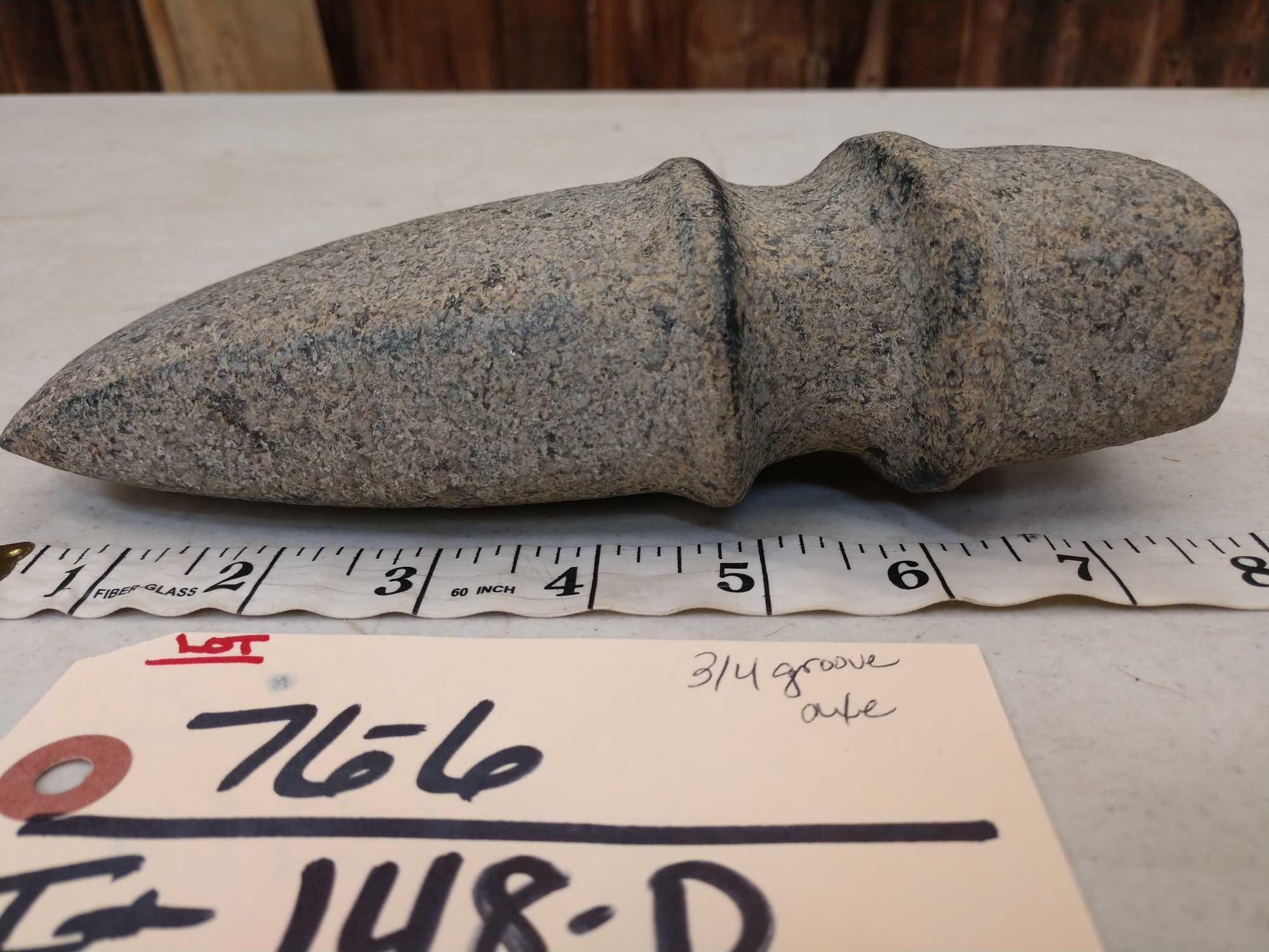 NICE 3/4 Groove Stone Axe Native American Artifact
