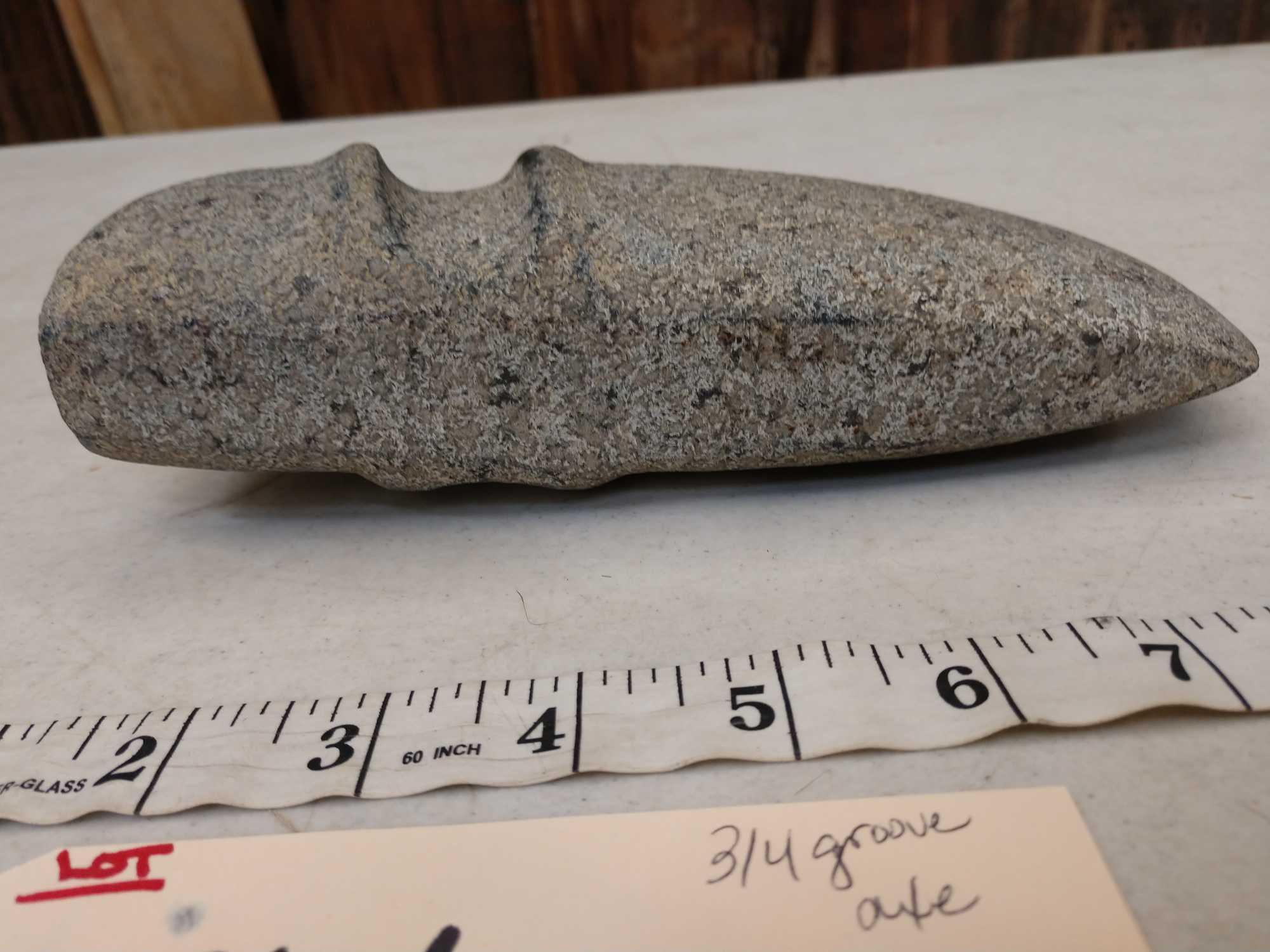 NICE 3/4 Groove Stone Axe Native American Artifact