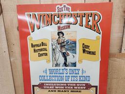 1976 Bicentennial Metal Sign Advertising The Winchester Museum Cody Wyoming