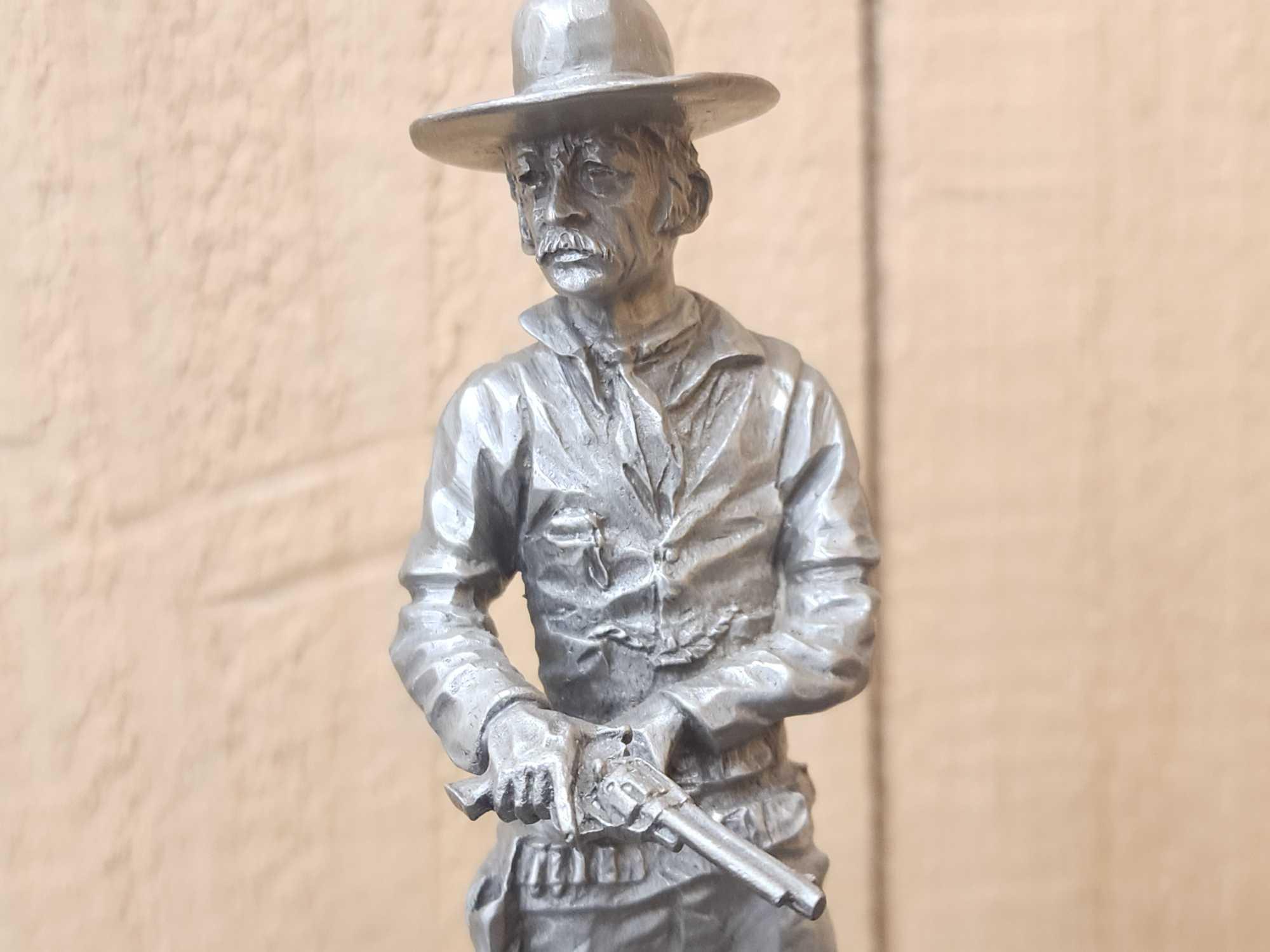 4 Pewter Sculptures Gun Fighters & Sheriffs