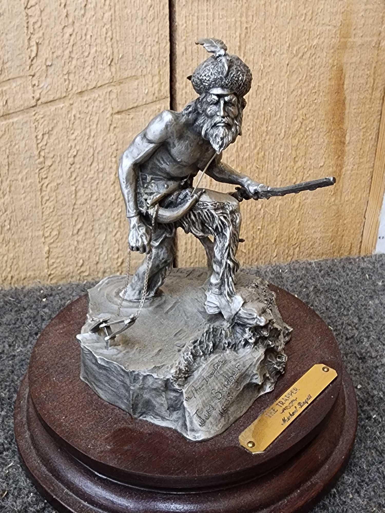 Mountain Man & Trapper Pewter Sculptures