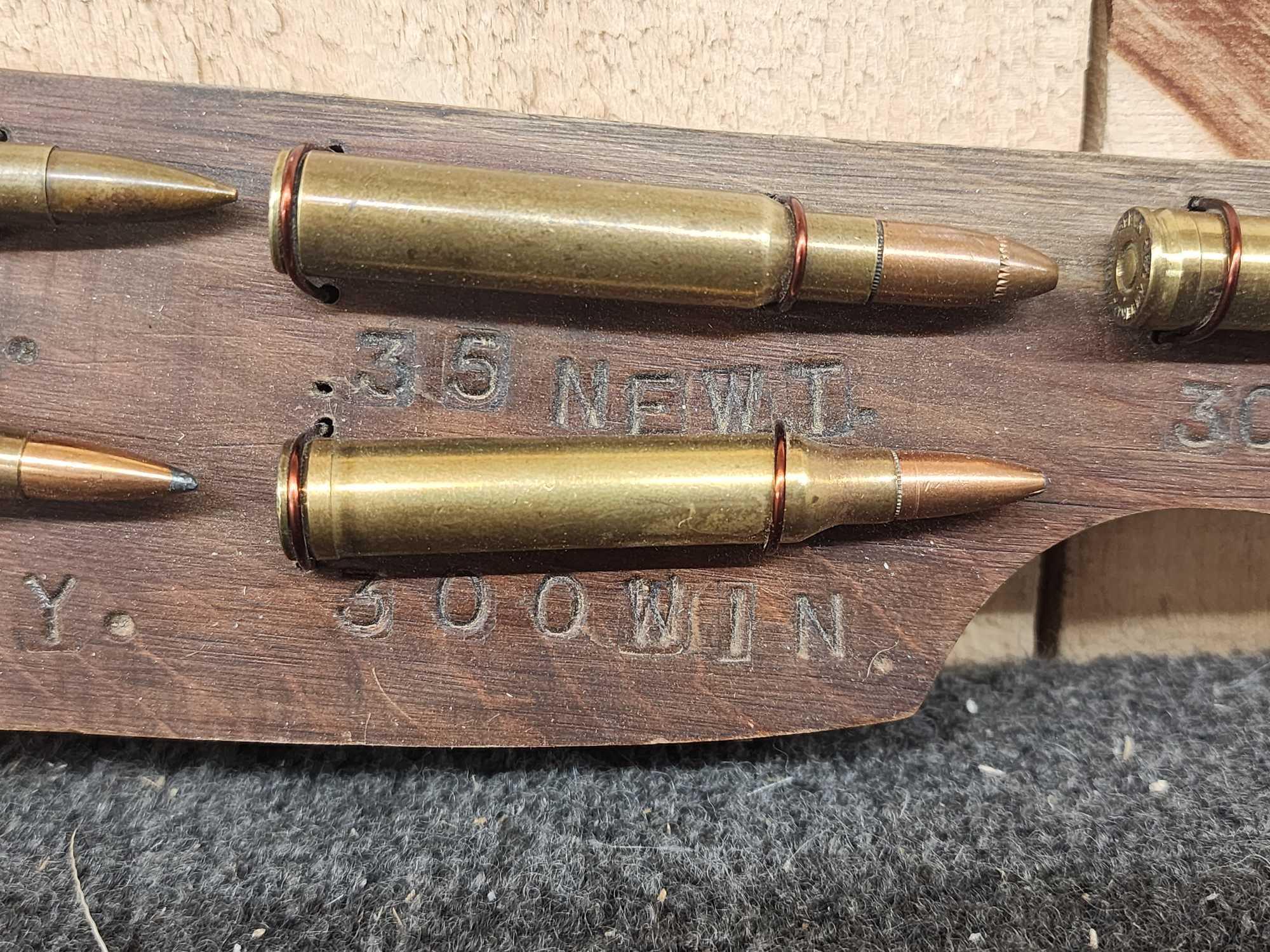 Vintage Home Made Bullet Display Board