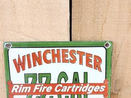 Porcelain Winchester Rim Fire Cartridges Advertising Sign