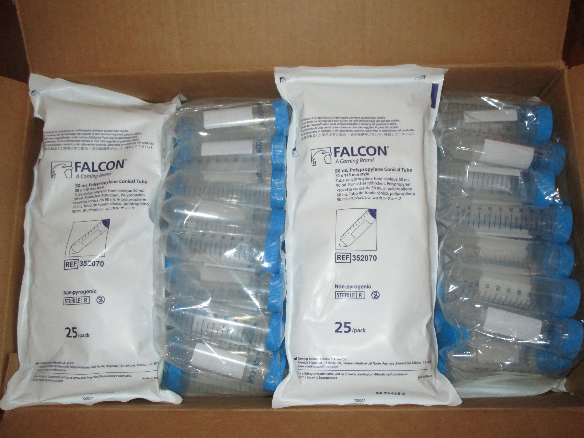500 Falcon 50 mL Polypropylene Conical Tubes