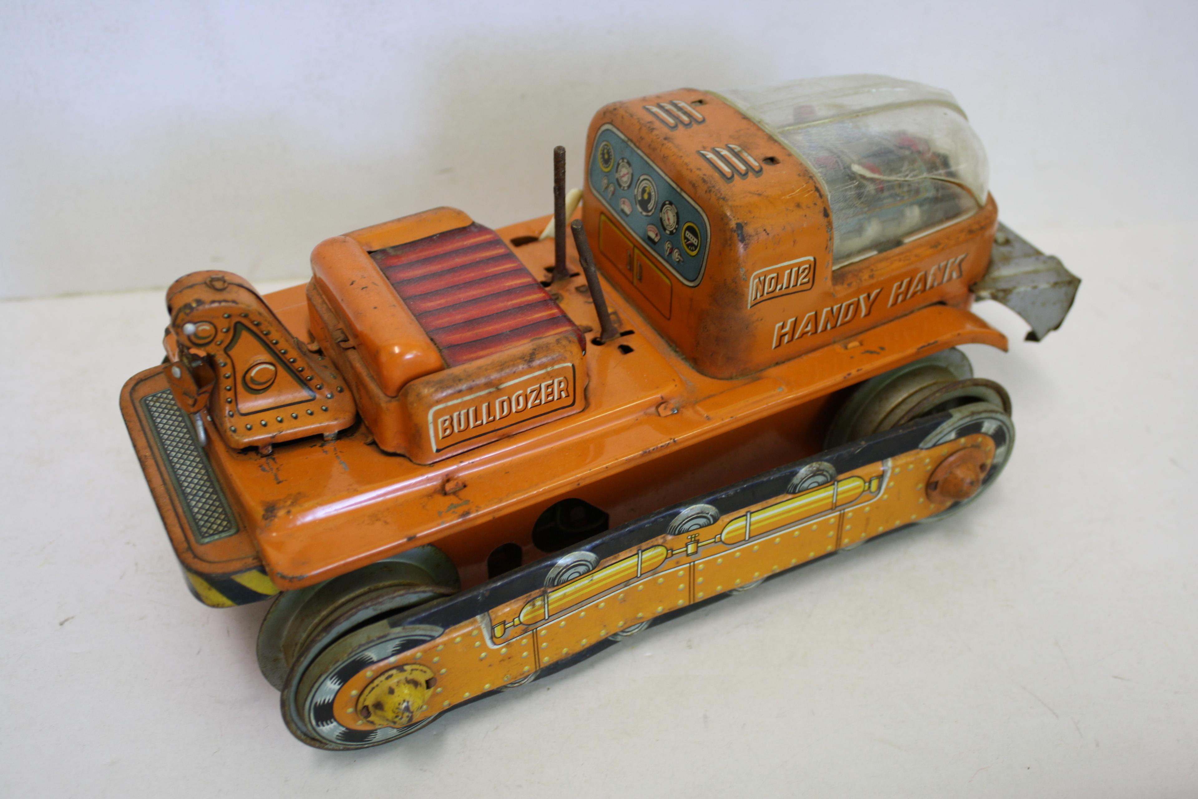 Handy Hank No. 112 Bulldozer Tin Lithographed Toy