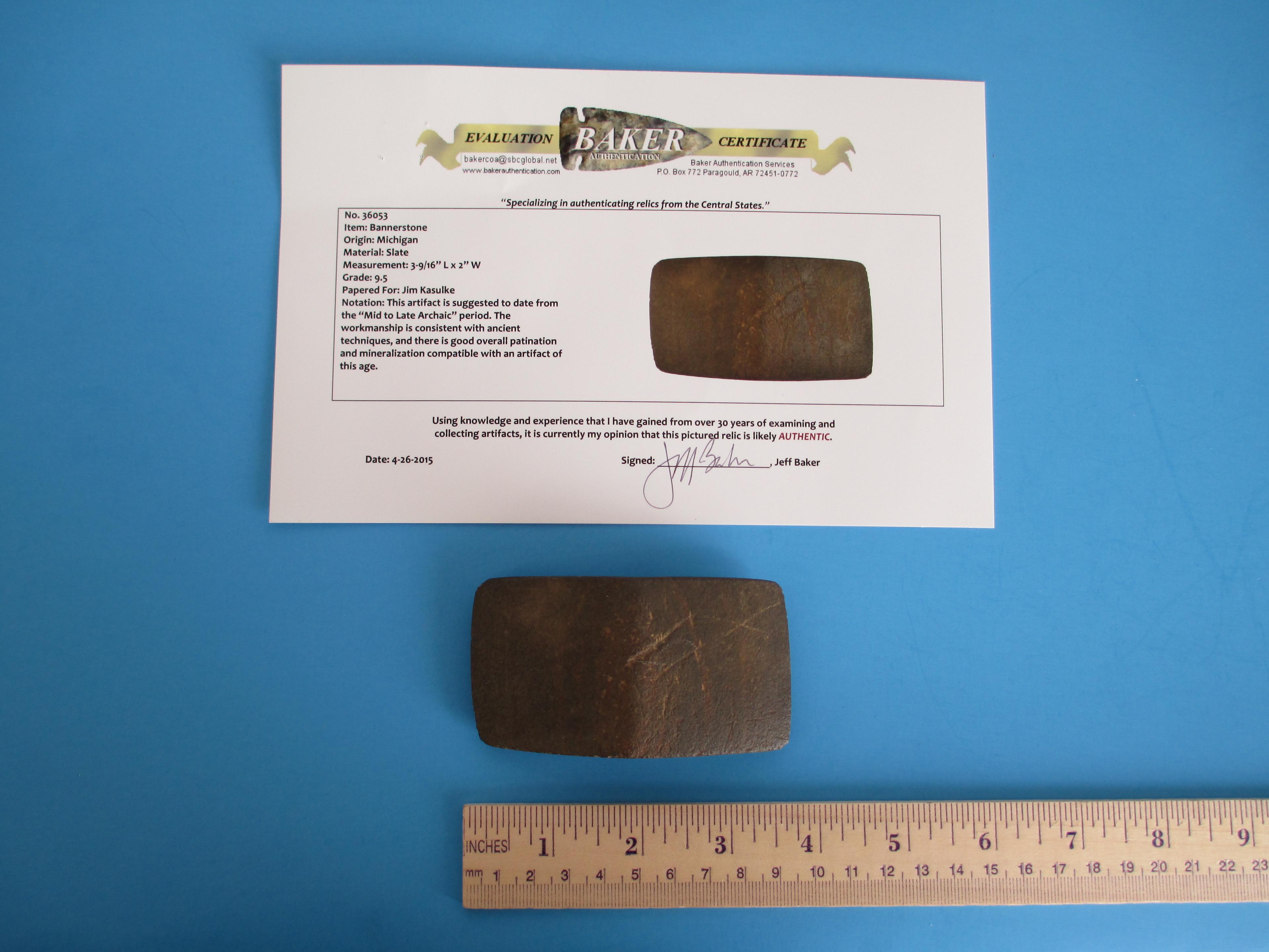 Mid to Late Archaic Double Edge Bannerstone