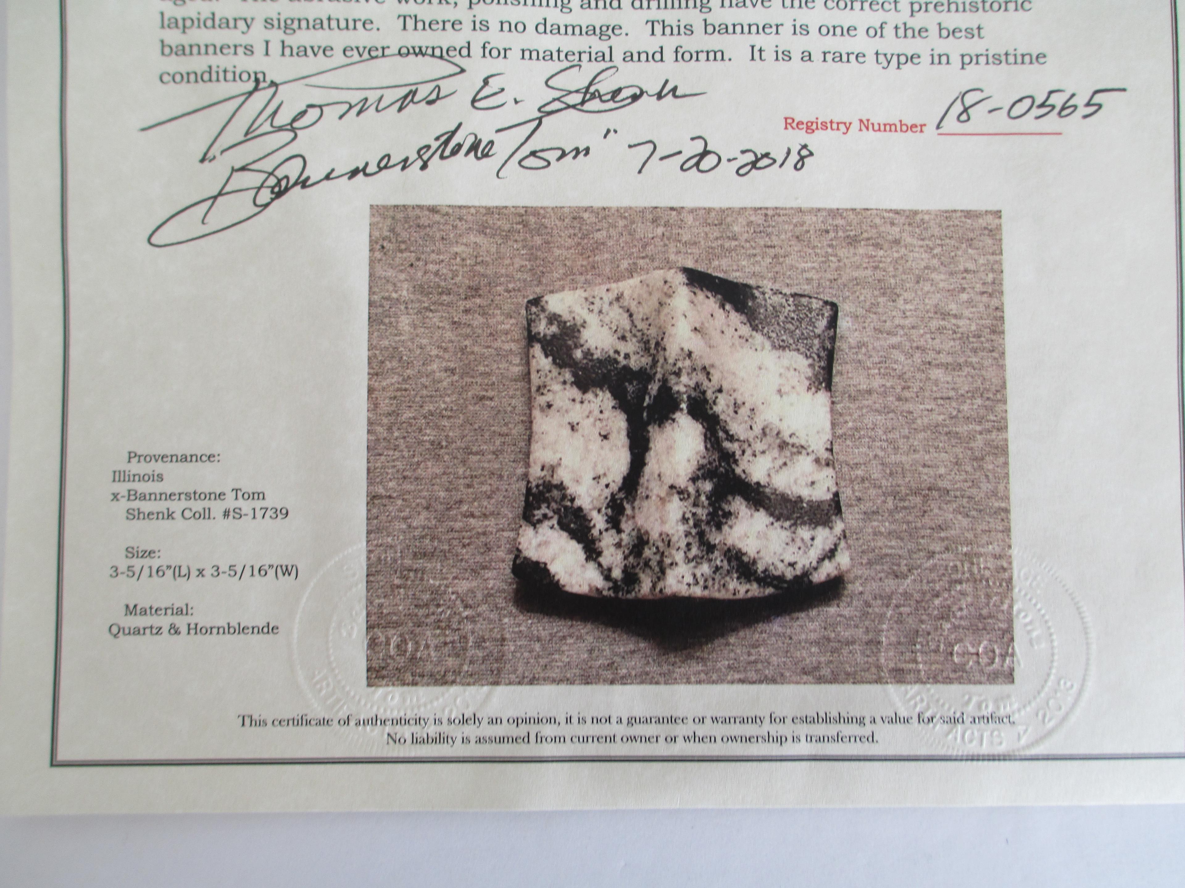 Large Late Archaic Saddle Bannerstone