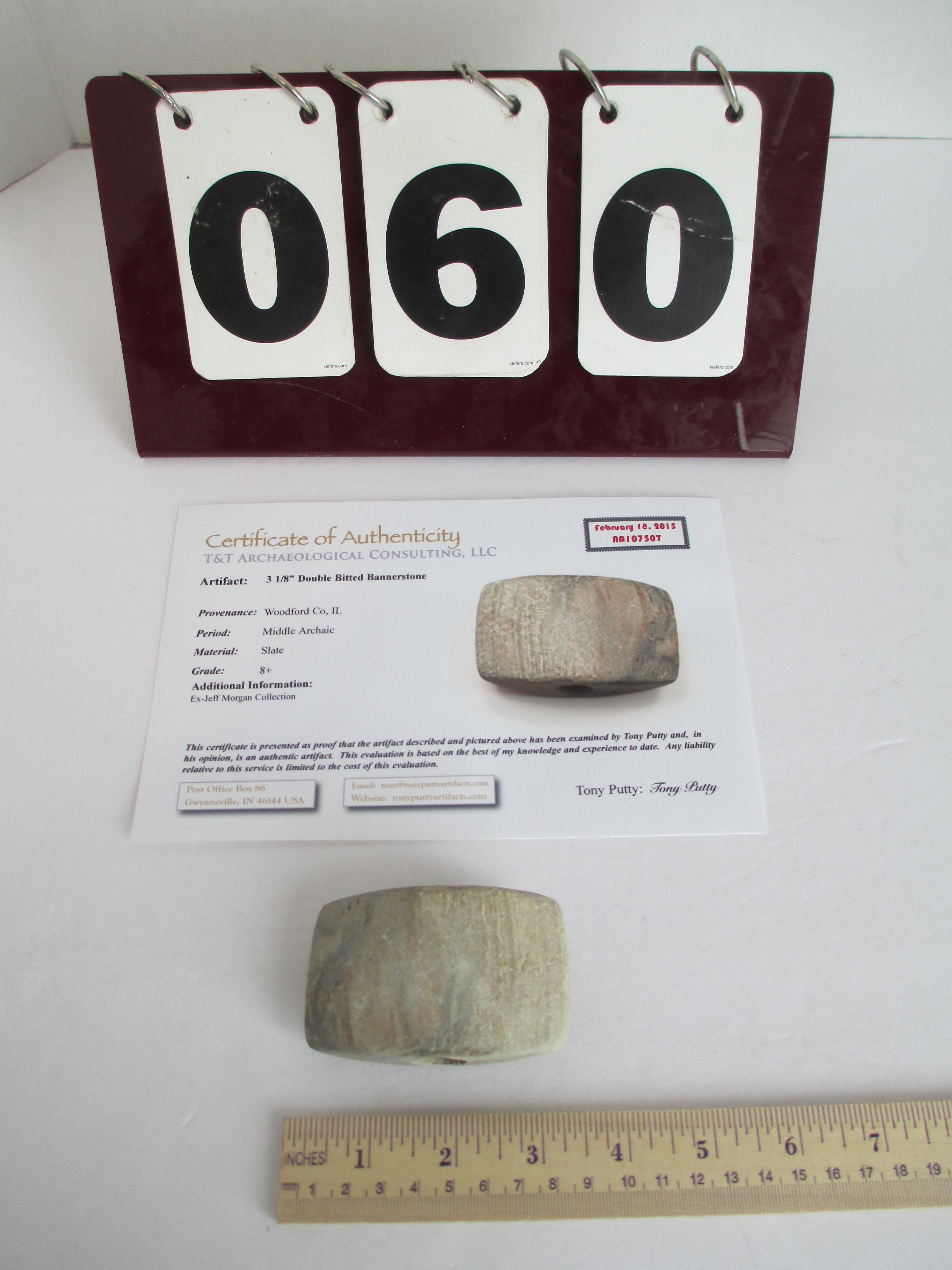 Middle Archaic Double Bitted Bannerstone