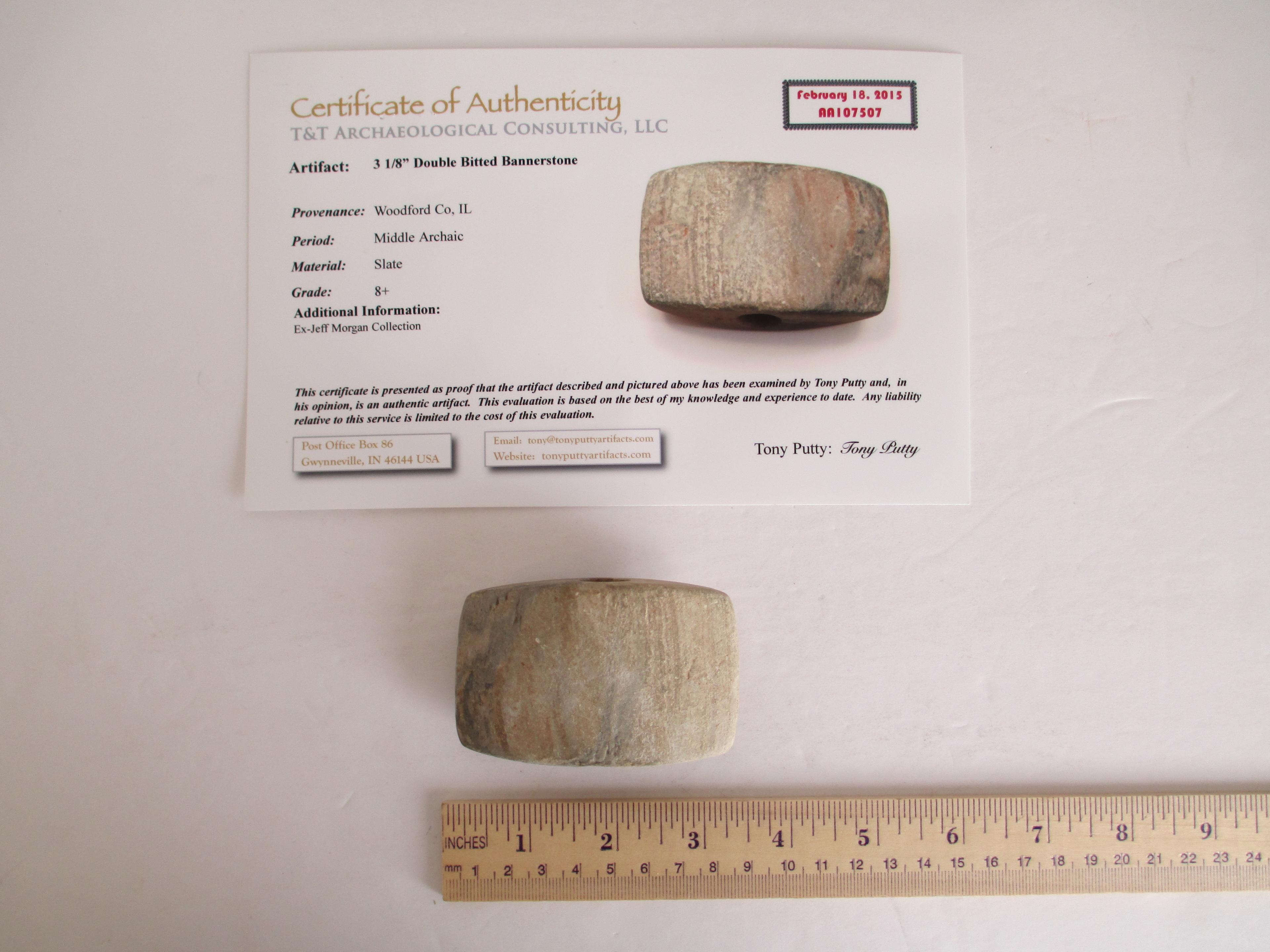 Middle Archaic Double Bitted Bannerstone