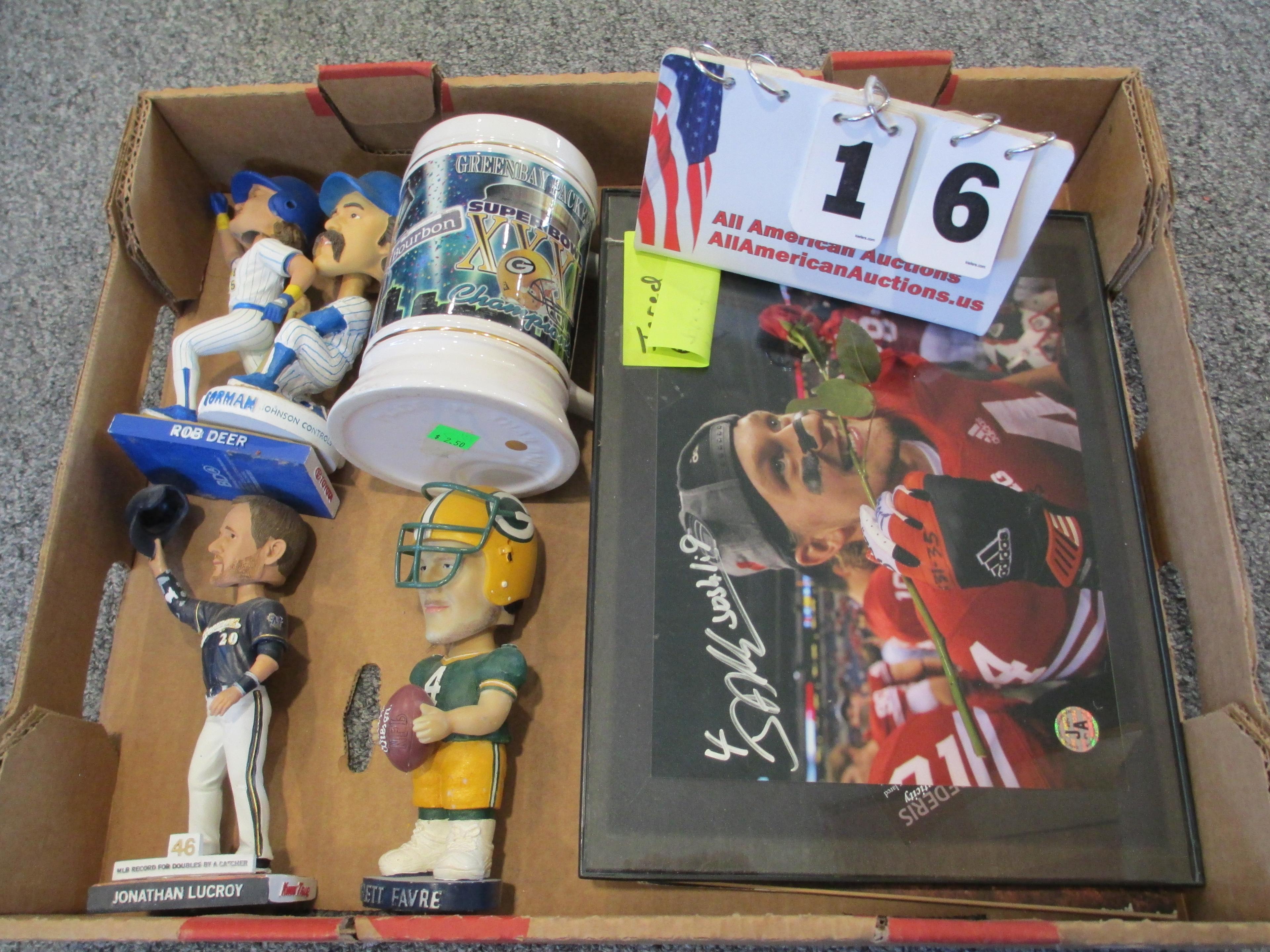 Mixed Lot of Football and Baseball Memorabilia