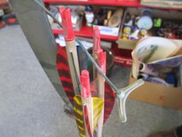 Fiberglass Bow with Quiver and Four Arrows