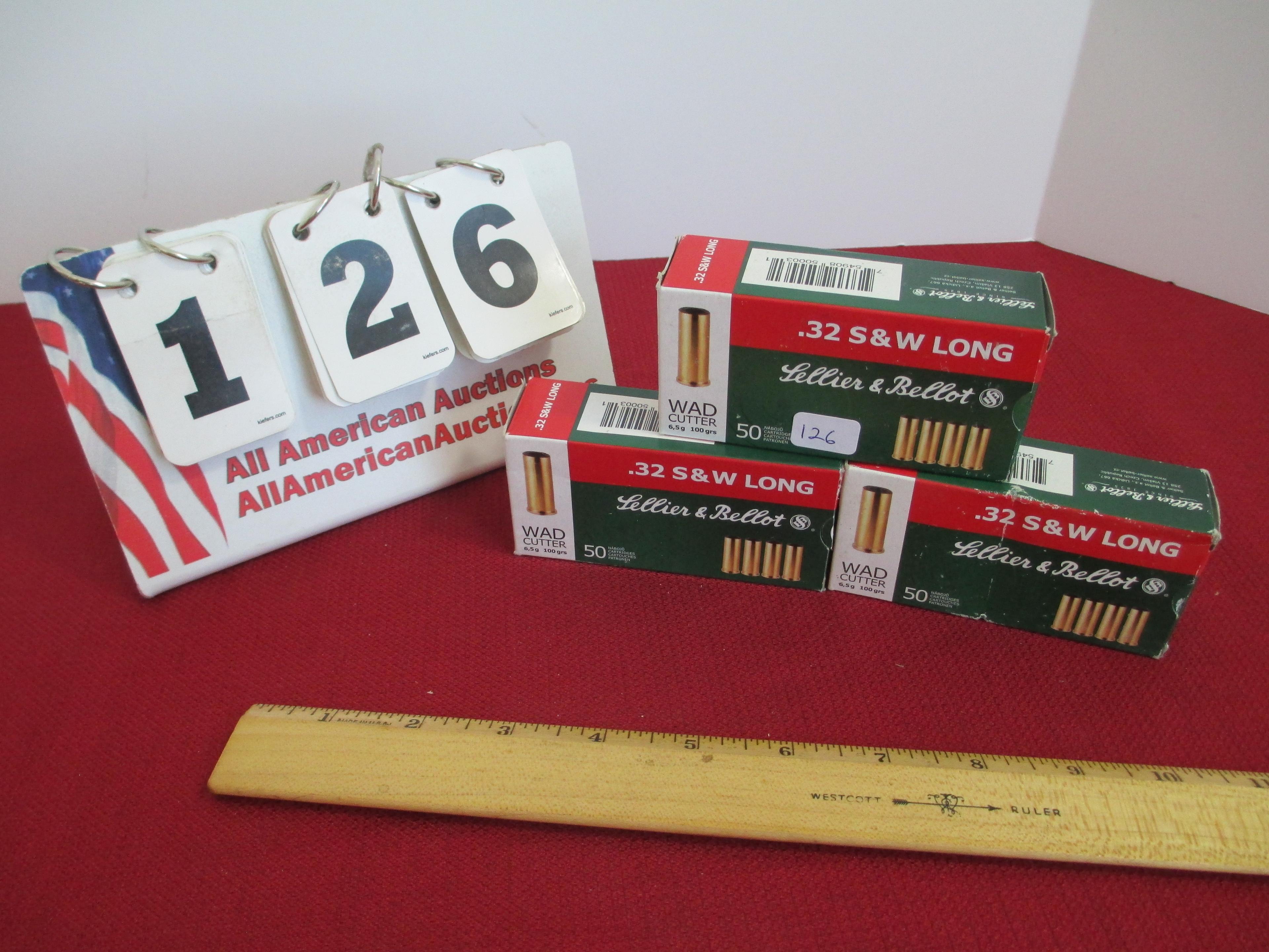 Lellier & Bellot .32 S&W Long 100 Grain Cartridges-Lot 150