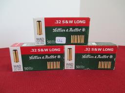 Lellier & Bellot .32 S&W Long 100 Grain Cartridges-Lot 150