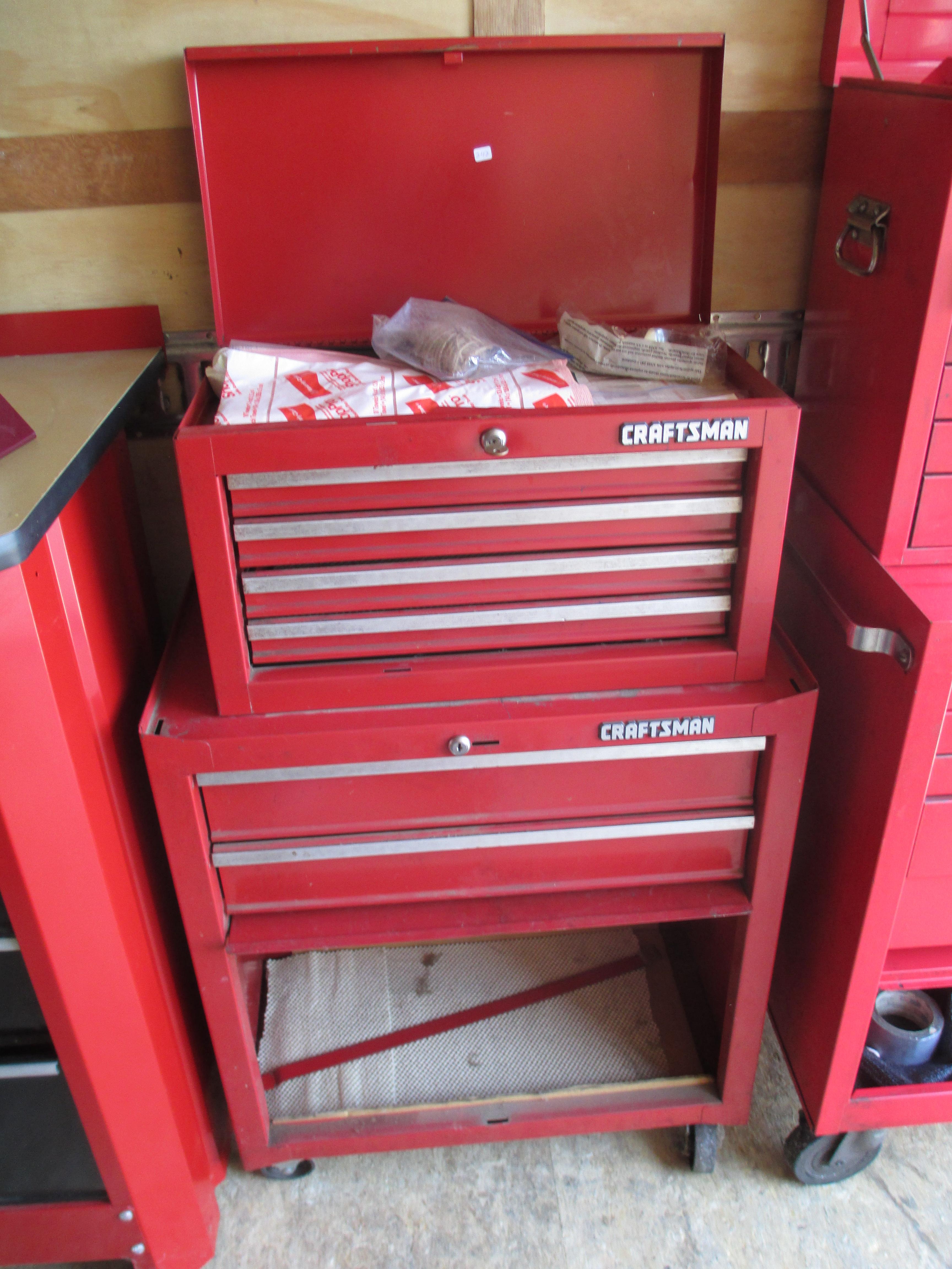 Two Piece Craftsman Locking Rolling Tool Box