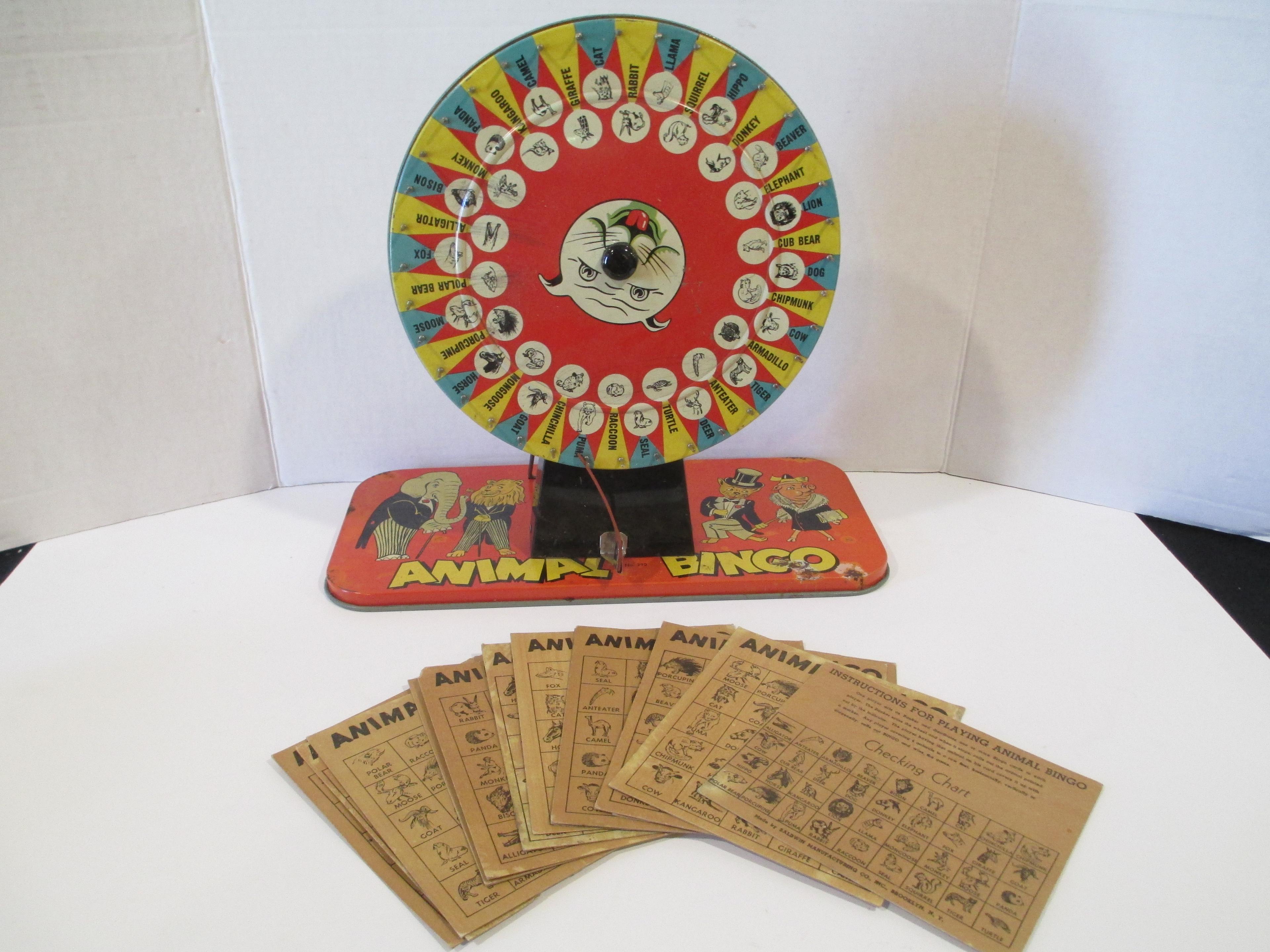 Baldwin Tin Litho Animal Bingo