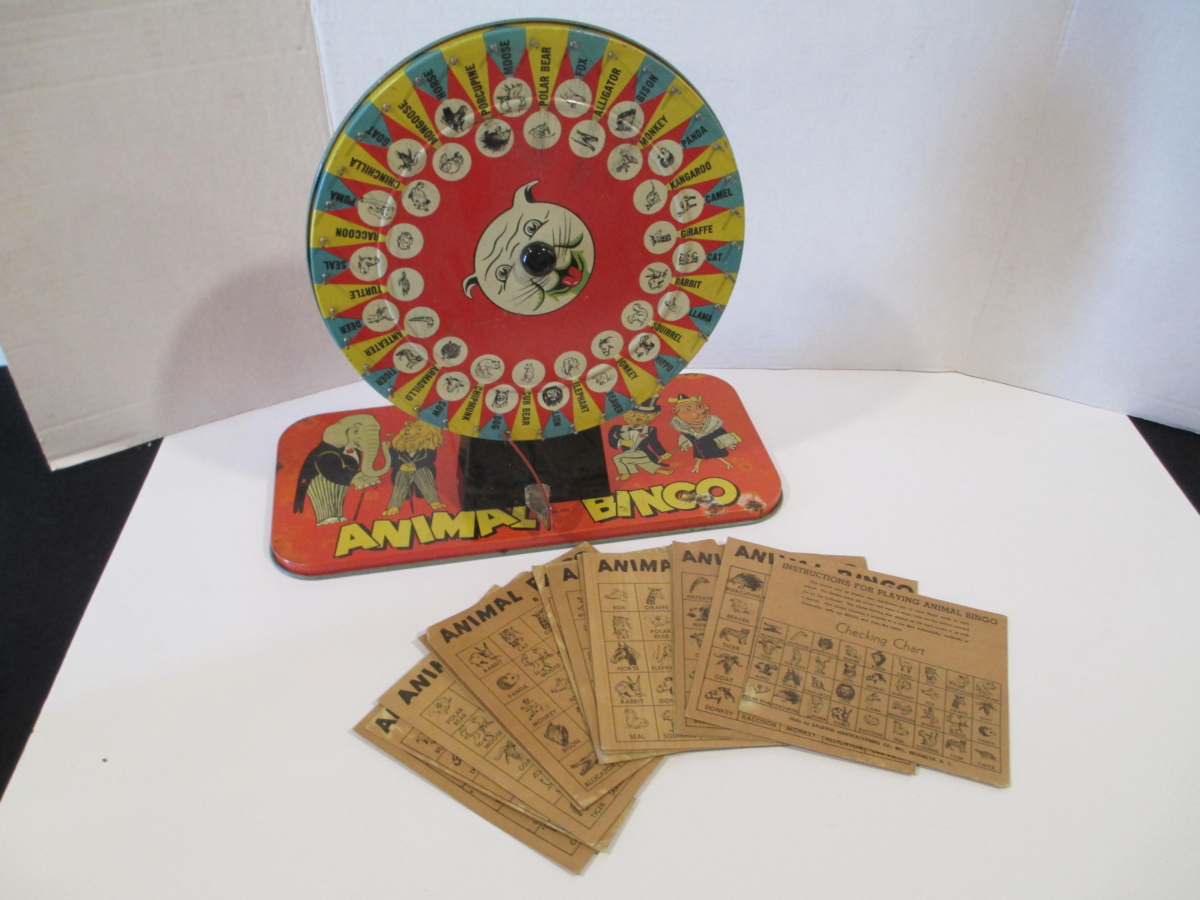 Baldwin Tin Litho Animal Bingo
