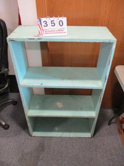 4 Shelf "Chippy" Aquamarine Painted Book Shelf