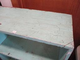 4 Shelf "Chippy" Aquamarine Painted Book Shelf