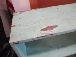 4 Shelf "Chippy" Aquamarine Painted Book Shelf