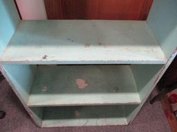 4 Shelf "Chippy" Aquamarine Painted Book Shelf